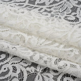 Corded Lace with Finished Edges - Ivory Flowering Vines