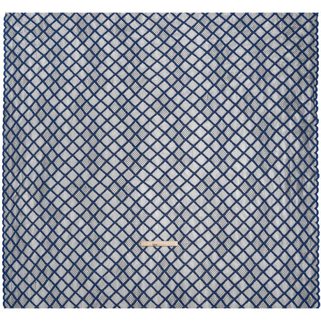 Corded Lace with Little Scalloped Finished Edges - Surf Blue and Black Diamond Lattice