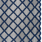 Corded Lace with Little Scalloped Finished Edges - Surf Blue and Black Diamond Lattice