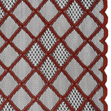 Corded Lace with Little Scalloped Finished Edges - Red and Black Diamond Lattice
