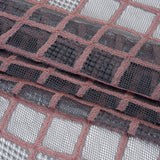 Corded Lace with Little Scalloped Finished Edges - Gray and Dusty Rose Diamond Lattice