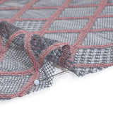 Corded Lace with Little Scalloped Finished Edges - Gray and Dusty Rose Diamond Lattice
