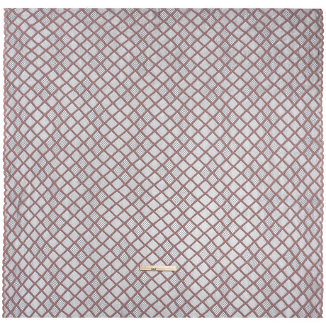 Corded Lace with Little Scalloped Finished Edges - Gray and Dusty Rose Diamond Lattice