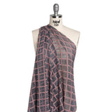 Corded Lace with Little Scalloped Finished Edges - Gray and Dusty Rose Diamond Lattice