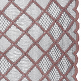 Corded Lace with Little Scalloped Finished Edges - Gray and Dusty Rose Diamond Lattice