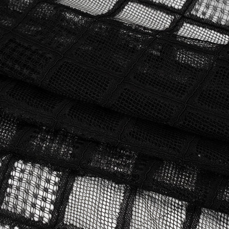 Corded Lace with Little Scalloped Finished Edges - Black Diamond Lattice