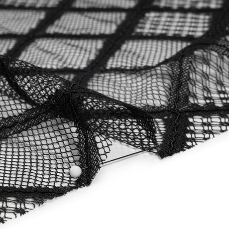 Corded Lace with Little Scalloped Finished Edges - Black Diamond Lattice