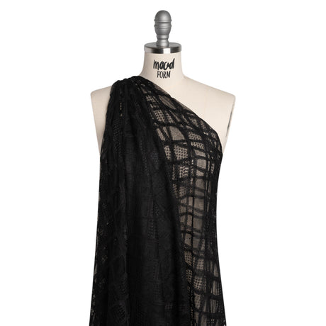 Corded Lace with Little Scalloped Finished Edges - Black Diamond Lattice