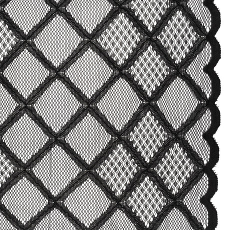 Corded Lace with Little Scalloped Finished Edges - Black Diamond Lattice