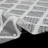 Corded Lace with Little Scalloped Finished Edges - Ivory Diamond Lattice