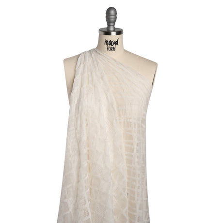Corded Lace with Little Scalloped Finished Edges - Ivory Diamond Lattice
