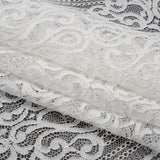 Corded Lace with Fringed and Scalloped Edges - Ivory Vine Stripes