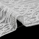 Corded Lace with Fringed and Scalloped Edges - Ivory Vine Stripes