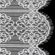 Corded Lace with Fringed and Scalloped Edges - Ivory Vine Stripes