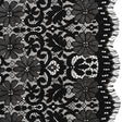 Rayon and Nylon Corded Lace with Scalloped Finished Edges - Black Flower and Dot Stripes