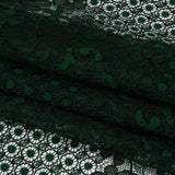 Rayon and Nylon Corded Lace with Scalloped Finished Edges - Hunter Green Flower and Dot Stripes
