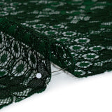 Rayon and Nylon Corded Lace with Scalloped Finished Edges - Hunter Green Flower and Dot Stripes