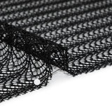 Rayon and Nylon Corded Lace with Little Scallop Finished Edges - Black Archway Stripes
