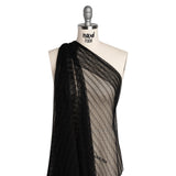 Rayon and Nylon Corded Lace with Little Scallop Finished Edges - Black Archway Stripes
