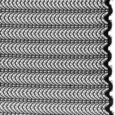 Rayon and Nylon Corded Lace with Little Scallop Finished Edges - Black Archway Stripes