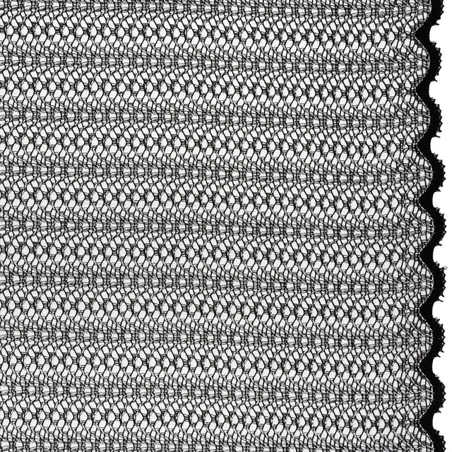 Rayon and Nylon Corded Lace with Little Scallop Finished Edges - Black and White Archway Stripes