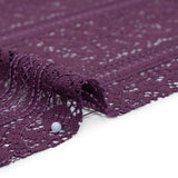 Re-Embroidered Lace with Finished Edges - Shadow and Purple Floral Medallion Stripes