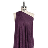 Re-Embroidered Lace with Finished Edges - Shadow and Purple Floral Medallion Stripes
