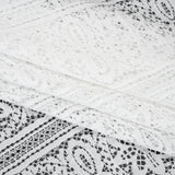 Re-Embroidered Lace with Finished Edges - Ivory Floral Medallion Stripes