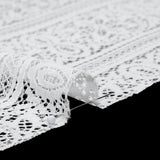 Re-Embroidered Lace with Finished Edges - Ivory Floral Medallion Stripes