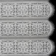 Re-Embroidered Lace with Finished Edges - Ivory Floral Medallion Stripes