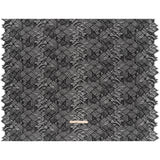 Raschel Lace with Organic Finished Edges - Black Geometry and Leaves