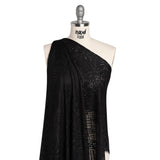 Raschel Lace with Organic Finished Edges - Black Geometry and Leaves
