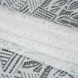 Raschel Lace with Organic Finished Edges - Ivory Geometry and Leaves