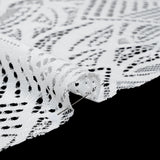 Raschel Lace with Organic Finished Edges - Ivory Geometry and Leaves