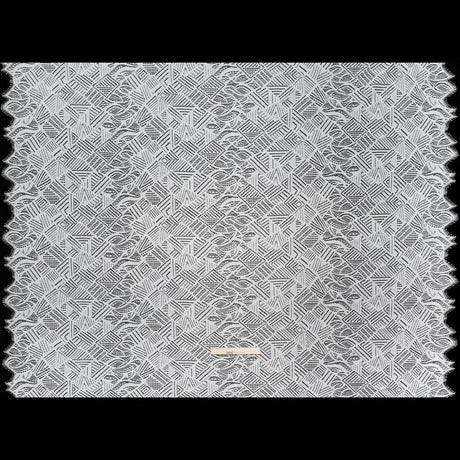 Raschel Lace with Organic Finished Edges - Ivory Geometry and Leaves