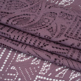 Raschel Lace with Organic Finished Edges - Amethyst Geometry and Leaves