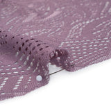 Raschel Lace with Organic Finished Edges - Amethyst Geometry and Leaves