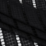 Corded Lace - Black Squares and Stripes