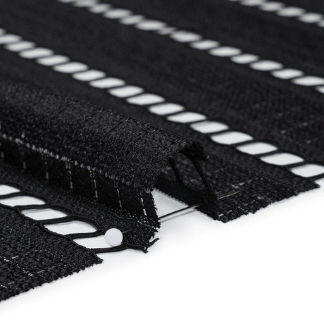 Corded Lace - Black Squares and Stripes