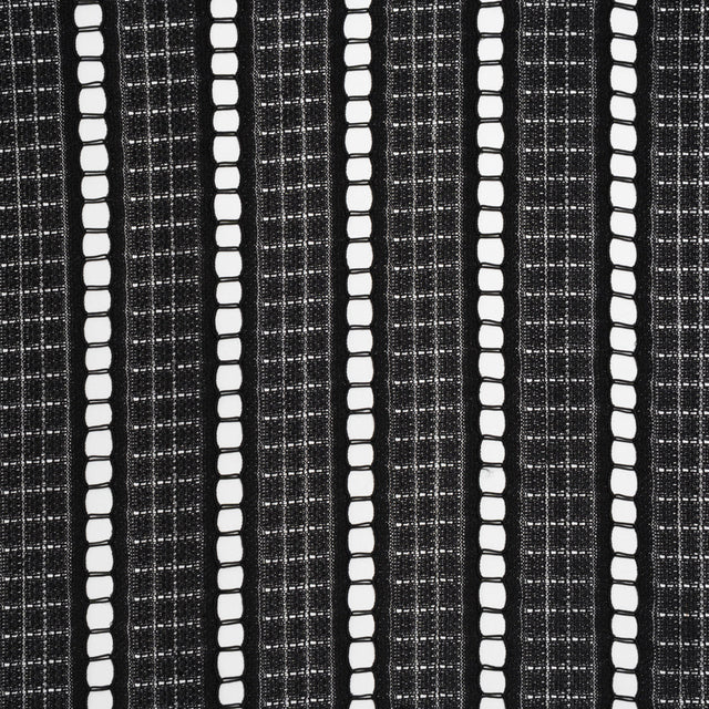 Corded Lace - Black Squares and Stripes