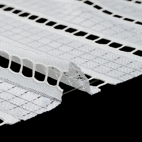 Corded Lace - Ivory Squares and Stripes