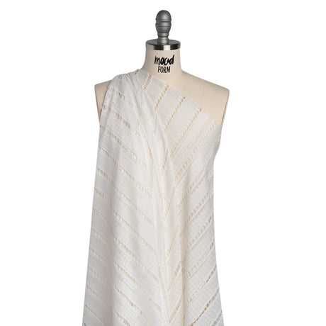 Corded Lace - Ivory Squares and Stripes