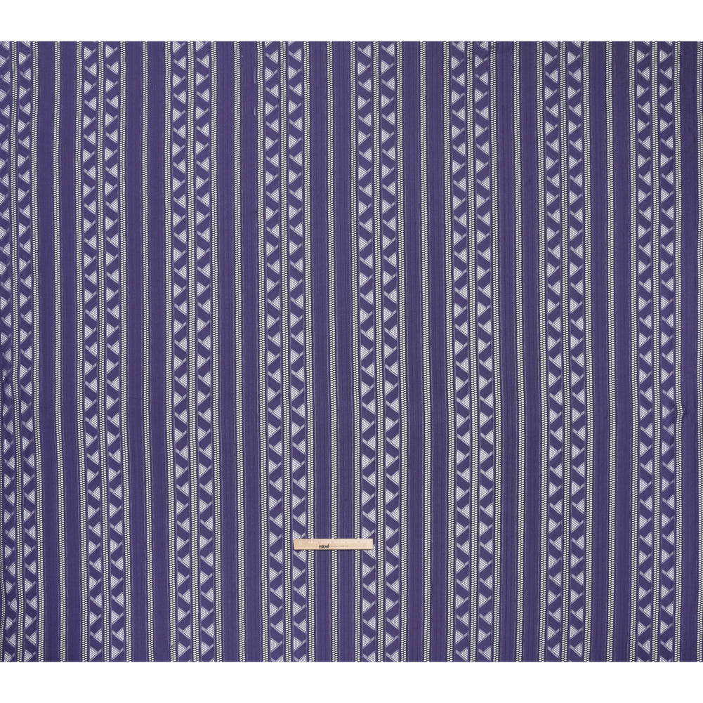Corded Lace - Violet and Black Geometric Stripes