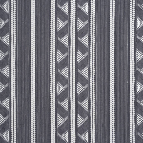 Corded Lace - Gray and Silver Geometric Stripes