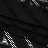 Corded Lace - Black Geometric Stripes
