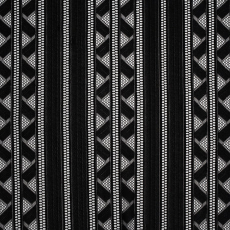 Corded Lace - Black Geometric Stripes
