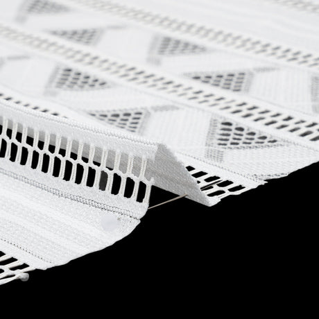 Corded Lace - Ivory Geometric Stripes