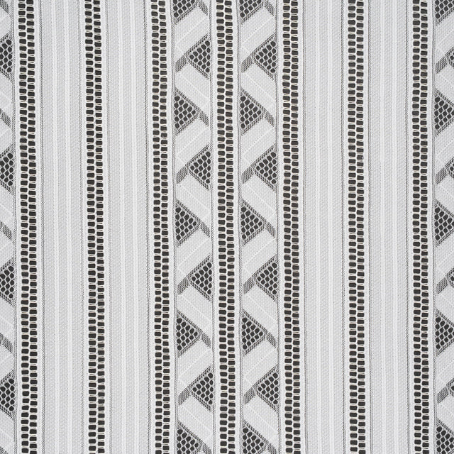 Corded Lace - Ivory Geometric Stripes