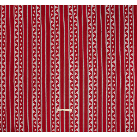 Corded Lace - Red and Black Geometric Stripes
