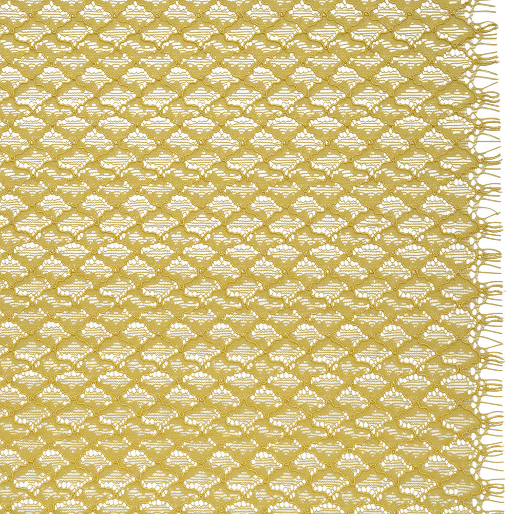 Corded Lace with Finished Eyelash Edges - Chartreuse Diamond Lattice